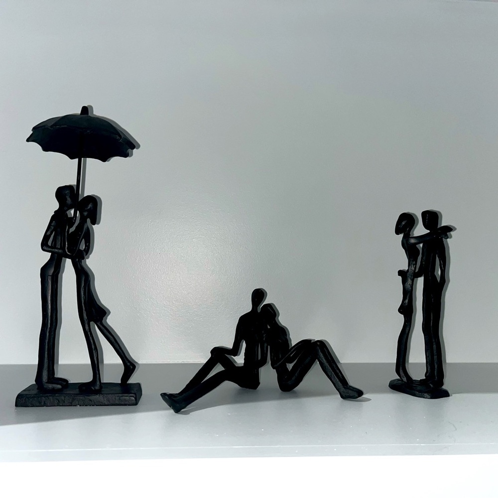 Couple Metal Figurine Display. Like Brand New